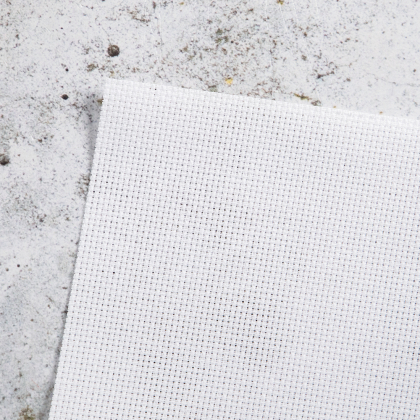 Borduurstof Finaida 5,4 ruit/cm 130 cm wit