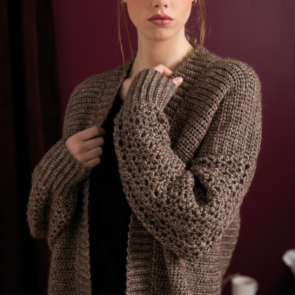 Fidenza - gehaakt langvest met balongmouwen 