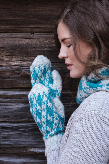 Rombus – Col gehaakt met twee kleuren