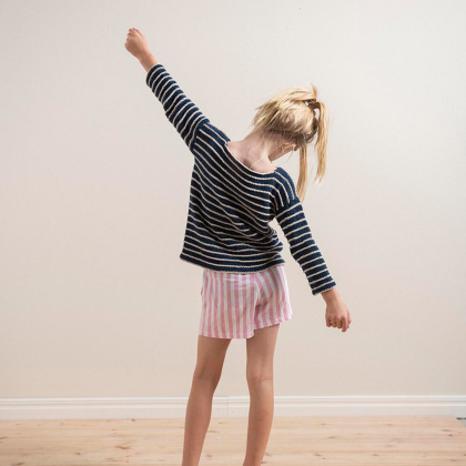 Brännö mini - gestreepte kindertrui met boothals