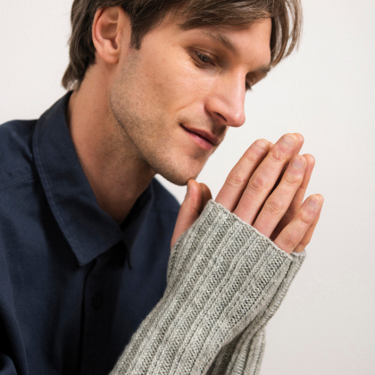 Leeds - boordsteek gebreide polswarmers