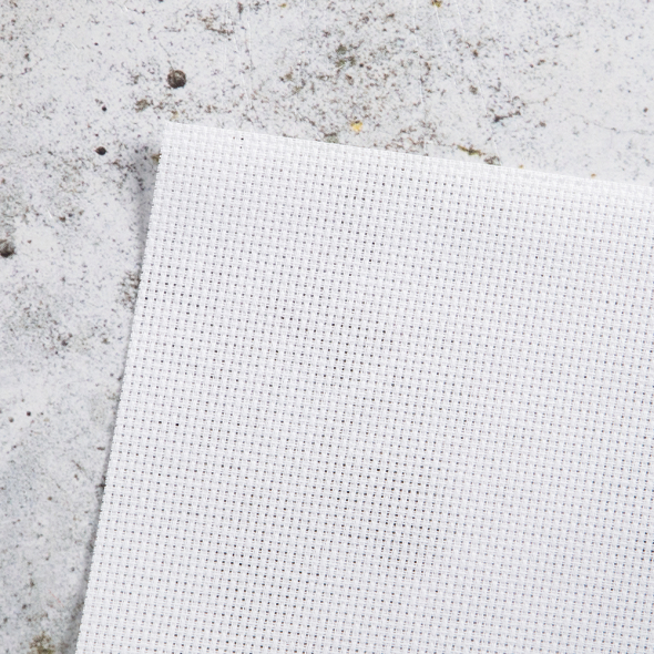 Borduurstof Finaida 5,4 ruit/cm 130 cm wit