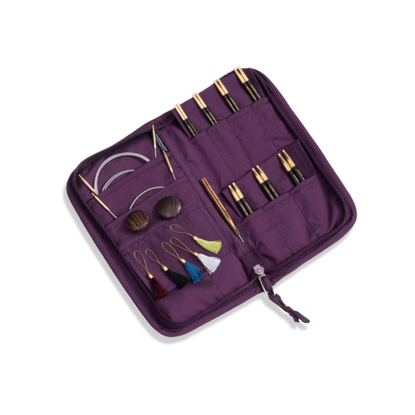 Ebony Bliss- set met korte naaldpunten ( 7 paar, 10 cm) en accessoires