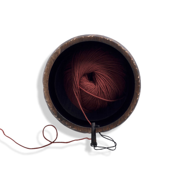 Garenkom - Hout met bladerenpatroon